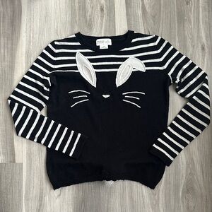 Broome street Kate Spade Black and White Bunny Sweater